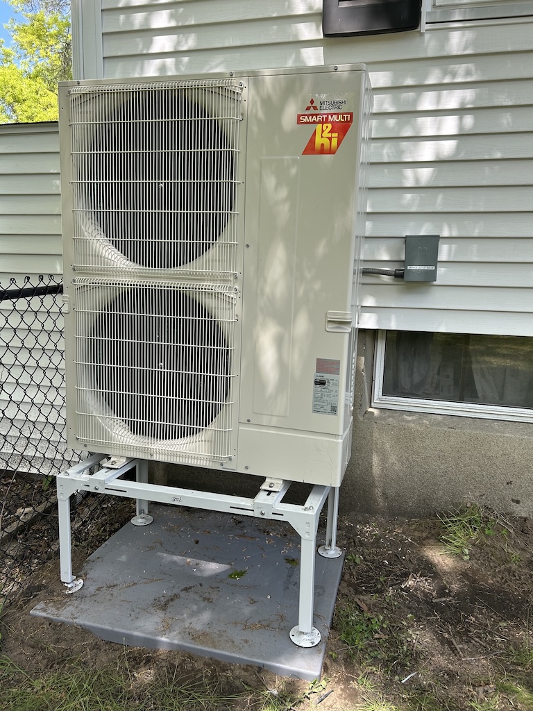 heat pump from the outside